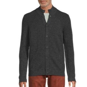 Brax Jeff Feel Good Mens Gray Mock Neck‎ Button Front Knit Cardigan Sweater